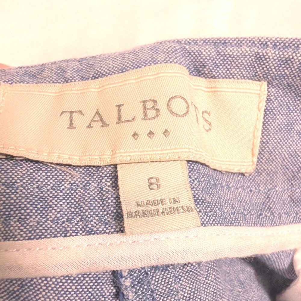 Talbots Womens Light Blue Chambray Cotton Bermuda Shorts Size 8 Coastal Beach - Picture 5 of 7